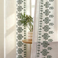 Bordeauxrote bestickte Leinenvorhänge | Boho-Jacquard-Vorhänge | Schlaufenband & Stangendurchzug | 2er-Set