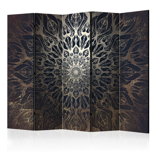 JEDNOSTRANNÝ PARAVÁN HDE-PARAVENT1089J - hnedá/tmavomodrá, Basics, drevo/textil (225/172/3cm) - artgeist